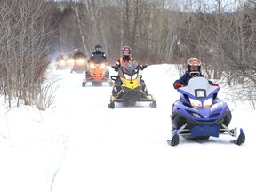 These Lively District Secondary School took part in a trail ride as part of the annual S-Days program in Lively, Ont. on Friday February 23, 2018. Many local trails are open, but riders are being asked to follow COVID-19 rules.