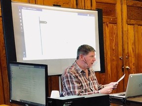 Shift Into Drive volunteer instructor Rick McAlpine gives a lesson at the Organization for Literacy in Lambton's Lochiel Kiwanis Community Centre headquarters. The organization has recently moved the course online. Handout/Sarnia This Week