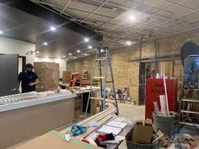 Workers complete renovations of the lobby of Forest's Kineto Theatre. Handout/Sarnia This Week