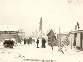 A scene similar to this one would have greeted young John Campsall when he and his mother first visited the Porcupine in February 1910. The view is of a very early Golden Avenue, looking west.

Supplied/Timmins Museum