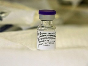A vial of the Pfizer-BioNTech Covid-19 vaccine.