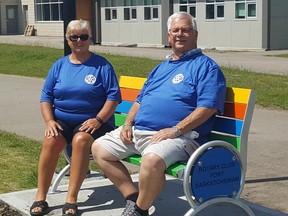 Fort Saskatchewan Rotarians Terry Stacey and Stew Hennig, pictured in June 2020. Photo Supplied.