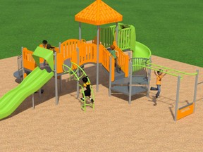 Mills Haven School and Student Enhancement Society is working to secure funding to build a new playground at Mills Haven School. Strathcona County council approved council priority funding this week towards the project. Graphic Supplied