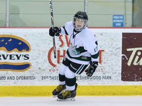 It’s all over but the crying for teams like the Sherwood Park U-13 AA Jets, as the remainder of the 2020-2021 regular season for all tiered rep hockey squads was canceled on Tuesday by Hockey Alberta. Photo courtesy Target Photography/File