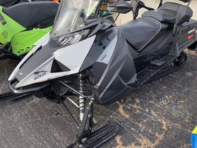 The Upper Ottawa Valley Detachment of the Ontario Provincial Police (OPP) is currently investigating the theft of this grey 2018 Arctic Cat Pantera 6000 snowmobile from an auto dealer in Laurentian Valley Township.