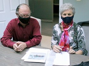 Jim Thompson, left, and Eileen Viau say Royal Canadian Legion Branch 23 is still looking for a new home. But the COVID-19 pandemic has made the process difficult. 
Nugget File Photo