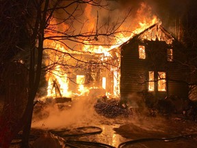 A photo posted to the Twitter account of the Sarnia Professional Firefighters Association shows a home destroyed by fire early Thursday morning. Sarnia Fire Rescue Services said there were no injuries and the cause is undetermined.