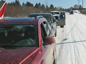 West Nipissing for Our Rights held convoy demonstration in Sturgeon Falls Sunday morning to voice concerns about 'non-consensual' COVID-19 pandemic lockdowns, non-voluntary mask use and vaccinations.
Submitted Photo