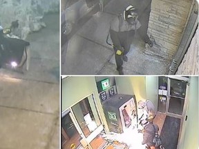 Police are looking for two suspects in connection to the attempted theft on Sunday of an ATM at the TD Bank on Main Street S. in Waterford. (Norfolk OPP/Twitter)