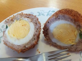 Scotch Eggs are a meal that can be eaten hot, or cold. Emily Jamieson photo
