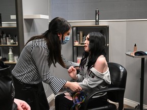 Local teen Morgan Maltby recieved a makeover at Simply Stunning Hair and Makeup in Fort Saskatchewan on Feb. 10. Photos via Facebook / Simply Stunning Hair and Makeup