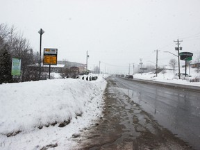 The City of North Bay, with funding from the provincial and federal governments, plans to construct hundreds of metres of sidewalk over the next several years. One of those sections is on Airport Road, pictured Wednesday, from the entrance to Kinsmen Trail toward Algonquin Avenue. Michael Lee/The Nugget