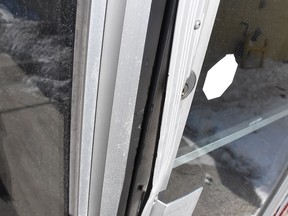 The door to the business that was broken into. (supplied photo)