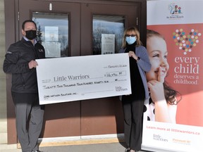 On Tuesday, Feb. 23, Little Warriors received more than $22,000 from Core Network Solutions Inc. Photo Supplied