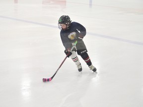 Back in action
Beaumont Amateur Hockey Association players took to the ice on Saturday Feb. 20 to practice their skills. In following provincial COVID-19 restrictions, teams only had a certain amount of players on the ice and spectators were not allowed into the Ken Nichol Recreation Centre. (Lisa Berg)