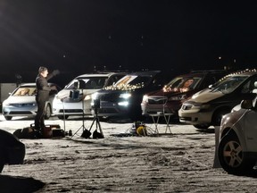 High River enjoyed a live – drive in concert on Feb. 20 in the parking lot of Highwood High School. Luminous Voices of Calgary performed for guests, who were able to listen to the live music from their vehicles