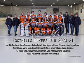 2020-21 Foothills Flyers u18 team.