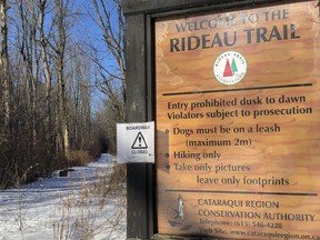 The 40-year-old boardwalk along the Rideau Trail within the southern part of the Marshlands Conservation Area is now closed, with a reroute in place with blue signs directing visitors to the trail in Kingston.