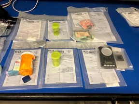 Street crime units serving Norfolk, Haldimand and Brant counties seized significant quantities of hard narcotics during a drug raid in Simcoe Wednesday. – OPP photo