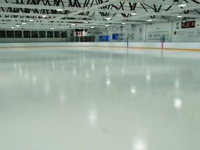 The ice at the Vulcan District Arena.