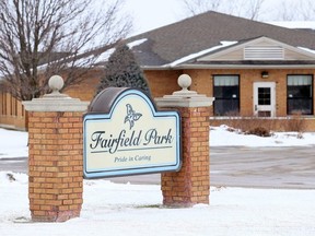 Fairfield Park long-term care home in Wallaceburg, Ont., is pictured Monday, Feb. 1, 2021. Mark Malone/Chatham Daily News/Postmedia Network