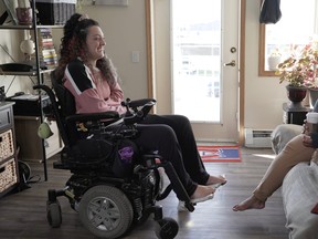 Mariah Braun (right) talks to Kiesha Mastrodimos for the documentary film ÒAbleÓ which is in production and is expected to be released in 2022. 
PHOTO PROVIDED