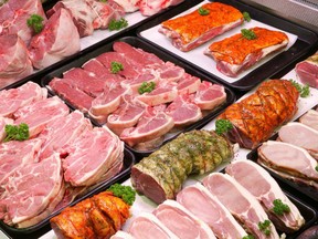 Meat counter at store