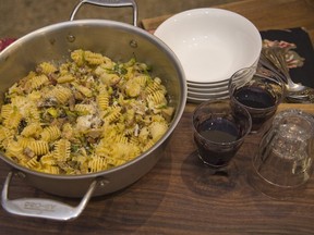 Pasta with mushrooms and brussels sprouts. (Derek Ruttan/The London Free Press)