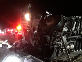 One person is dead in a crash that occurred shortly after midnight on Highway 69 in the city.