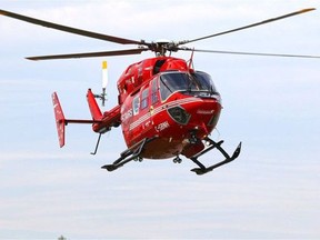One person was taken to hospital via STARS air ambulance with life-threatening injuries following an single motor vehicle crash near Olds Wednesday morning.