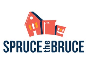 Spruce the Bruce logo. Bruce County.