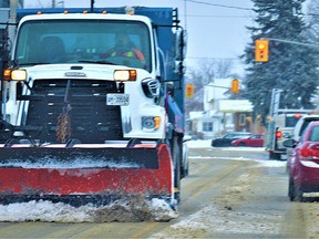City snowplows were hard at work clearing roads across Belleville for safer travel for motorists. The Quinte region escaped the worst of a major snowstorm crawling across the continental northeast Tuesday. DEREK BALDWIN
