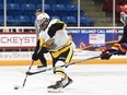 Wyatt George (#28) of the Trenton Golden Hawks has announced he will join the Beavers at Babson College in Wellesley, Massachusetts. ANDY CORNEAU/OJHL IMAGES Editorial Use