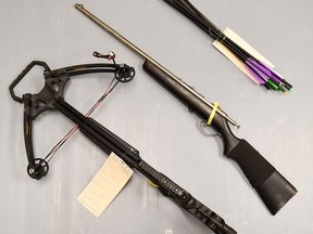 The Brantford Police street crimes unit seized these weapons while investigating the online sale of a firearm. BRANTFORD POLICE PHOTO