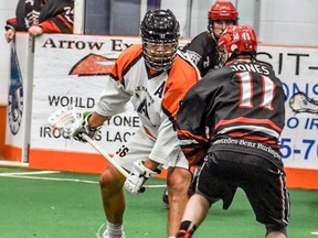 Tehoka Nanticoke of the Six Nations Arrows is shown in action the 2019 Ontario Lacrosse Association season. The Arrows have announced they are leaving the OLA for the newly formed Tewaaraton Lacrosse League.