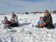 Young Aubrey and Ellie Bertrim had a blast on the frozen St. Lawrence on Monday February 15, 2021, during this year's Fishing for Autism event. They are in company of Kelsey McConkey and Kayla Fischer. Francis Racine/Cornwall Standard-Freeholder/Postmedia Network
