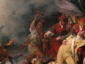 The painting The Death of Montgomery depicts the American general's final battle in Quebec City alongside his messenger and scout, Mohawk Colonel Louis Cook as the French repelled an American attack. Handout/Cornwall Standard-Freeholder/Postmedia Network

Handout Not For Resale