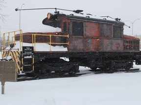 Locomotive No. 17, on a snowy Friday afternoon in Cornwall, and back in the news again. Photo on Friday, February 19, 2021, in Cornwall, Ont. Todd Hambleton/Cornwall Standard-Freeholder/Postmedia Network