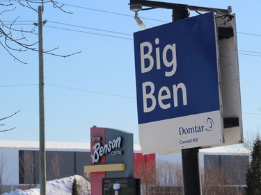 The sign at the road entrance to Big Ben Ski Centre, just across the street from the Benson Centre. Photo on Sunday, February 21, 2021, in Cornwall, Ont. Todd Hambleton/Cornwall Standard-Freeholder/Postmedia Network