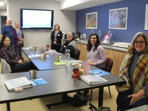 The first facilitator training session for Bereaved Families of Ontario for Cornwall and area was held Saturday. Standing (from left) are Stephen Douris (chair), Mary McQuillan (facilitator trainer) and Ileen Cayer (office co-ordinator/grief facilitator). Photo on Saturday, February 20, 2021, in Cornwall, Ont. Todd Hambleton/Cornwall Standard-Freeholder/Postmedia Network