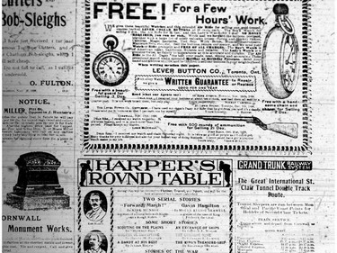 An ad for a free shotgun with the purchase of 500 rounds of ammunition on Jan. 6, 1899 in the Standard-Freeholder. Handout Not For Resale