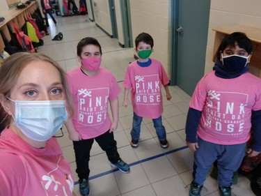 A Pink Shirt Day photo at Central Public School in Cornwall. Handout/Cornwall Standard-Freeholder/Postmedia Network

Handout Not For Resale