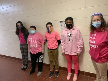 Students at St. Lawrence Secondary School in Cornwall celebrating Pink Shirt Day.Handout/Cornwall Standard-Freeholder/Postmedia Network

Handout Not For Resale