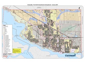 WSP/City of Cornwall
The map/schedule included in the City of Cornwall's draft comprehensive zoning bylaw, available along with the draft document on the city's website.

Handout Not For Resale
