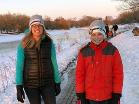 Tyler Ryan (right), of RR 1 Dublin, has already raised more than $2,500 - well over his goal of $250 - for the Coldest Night of the Year walk which will be held Feb. 20-28 this year across Perth and Huron counties. Mitchell resident Justine Nater (left) walked with Tyler a year ago in Stratford. SUBMITTED