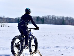 Bike enthusiasts have the chance to try out a 'fat bike' and experience the G2G Rail Trail as part of a fundraiser and awareness campaign for the trail. Handout