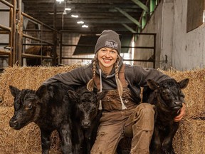 Belinda Bowman of BB Cattle Company in Granton had a cow give birth to three healthy calves on Jan. 1. Jodie Aldred photo