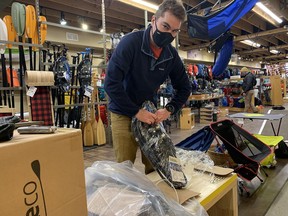 “It’s really strange to have people in the store now,” Chris Ellis, co-owner of Trailhead outdoor sports store in Kingston, said Wednesday as the lockdown ended and stores reopened.