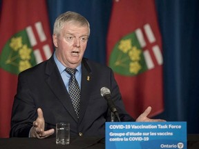 Retired general Rick Hillier, chair of Ontario's COVID-19 Vaccine Distribution Task Force.