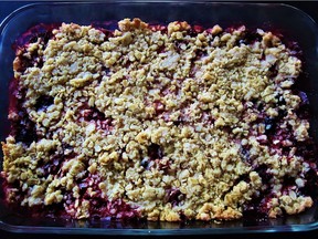 Mix and match fruit crumble.